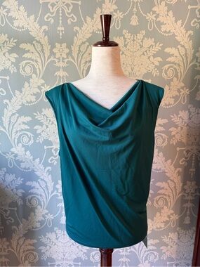 NWT HALARA Deep Teal Sleeveless Cowl Neck Top size XL